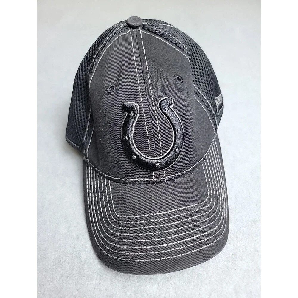 New Era‎ NFL Indianapolis Colts Hat Cap S M 39Thirty Black Embroidered Logo